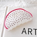 Süße Drachenfrucht Haarklammer mit Pitaya-Muster aus weißem und rosa Acryl-Finish - Drachenfrucht - 8.5cm