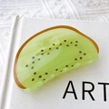 Süße lichtdurchlässige grüne Kiwi-Haarklammer für Damen aus hochwertigem Acetat - Kiwi - 8.5cm