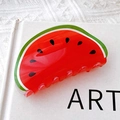 Kreative Haarklammer im Wassermelonen-Design in Rot und Grün mit Fruchtmuster - Wassermelone - 8.5cm