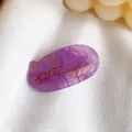 Barrette chat violette mignonne avec résine pailletée dorée et design élégant de pince - 4cm / Violet Métallique