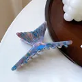 Mermaid tail hair claw clip in iridescent blue and pink acetate finish for elegant styling - 11cm / Mixed Colors