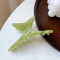 Pinza para el pelo elegante de acetato verde claro con forma de mariposa y textura mármol - Verde Agua (11cm)