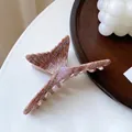 Pinza para el pelo tipo cola de pez en acetato con veteado violeta y marrón perlado - Marrón Café (11cm)