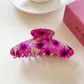 Molla per capelli con stampa floreale rosa e viola e design a fiori grandi - Rosa Viola Floreale (F568-11cm)