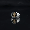 Anello ancora Croce della Camargue vintage in acciaio inossidabile nero e oro - US 6 / Oro