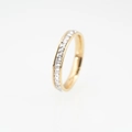 Minimalist gold titanium steel ring featuring sparkling channel-set crystals on white background - US 7 / Gold