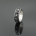Bague punk gothique en acier titane avec crâne et étoile, finition vintage - US 8