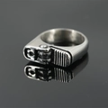 Lighter-inspired silver metal ring with detailed mechanical structure and polished finish - US 7 / Antique Silver