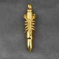 Men's punk style gold bullet pendant necklace featuring a detailed 3D scorpion wrap - Scorpion Gold (Pendant Only)