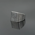 Punk style square signet ring for men featuring vintage silver dot relief texture - US 12 / Antique Silver