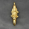 Golden bullet necklace pendant featuring punk skull and wings design in stainless steel - Skull Wings Gold (Pendant Only)