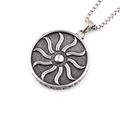 Men's vintage titanium steel sunburst pendant necklace with a retro hip hop chain - Steel Color Pendant With Chain