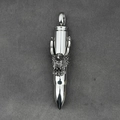 Silver bullet pendant necklace for men in titanium steel with detailed eagle head relief - Eagle Head Silver (Pendant Only)