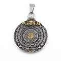 Ethnic dragon stainless steel necklace with gold-accented totem pendant for men - Two-Tone Gold & Silver Pendant Only (Without Chain)
