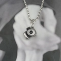 Retro mini camera pendant necklace in titanium steel with vintage aesthetic box chain - Pendant + Matching Chain