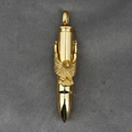 Men's titanium steel bullet pendant necklace in gold finish with eagle relief design - Eagle Head Gold (Pendant Only)