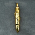 Golden bullet shell pendant necklace with intricate rose and vine relief carvings - Rose Gold (Pendant Only)