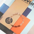Gliederkette aus Titanstahl in Roségold mit ovalen Gliedern und Karabinerverschluss - Roségold