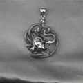 Street style Medusa snake pendant necklace in silver finish for hip hop fashion lovers - Pendant Only (No Chain)
