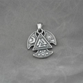 Vintage Βίκινγκ Valknut μενταγιόν κολιέ από ανοξείδωτο ατσάλι με σύμβολα ήλιο και σελήνη - Μοντέλο A Μενταγιόν Μόνο (Χωρίς Αλυσίδα)