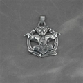 Wikinger Thorshammer Mjölnir Anhänger mit Odins Raben aus poliertem Edelstahl - Nur Anhänger (Keine Kette)