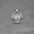 Ρετρό Valknut Viking μενταγιόν από ατσάλι τιτανίου με λεπτομερή γεωμετρικά σχέδια - Μοντέλο B Μενταγιόν Μόνο (Χωρίς Αλυσίδα)