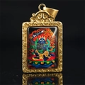 Tibetan-style Mahakala Buddhist pendant necklace in gold-plated frame for men - Acala (Rooster) / Pendant Only (Without Chain) / Gold