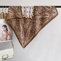 Braunes Seidentuch mit Paisley-Muster und klassischem französischem Vintage-Design - Viereckiges Tuch / Braun