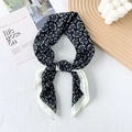 Silk cotton blend paisley printed small square scarf in classic black and white colorway - 65x65cm / Black (Paisley)