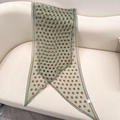 Polka dot silk skinny scarf in light mint green and brown for women's elegant styling - Green Polka Dot