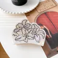 Pinza per capelli con motivo a giglio, finitura in madreperla e cristalli lucidi - Giglio di Strass
