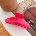 Elegant rose pink marble pattern cellulose acetate hair claw clip for women stylish hair accessory - Rose Red / 10.5cm