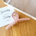 Haarklammer aus rosa Acetat mit Strasssteinen in minimalistischem Design für Damen - 11cm / Rosa