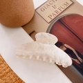Molla per capelli in acetato bianco crema con trama marmorizzata elegante - Bianco Iridescente / Grande