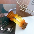 Elegant large amber acetate wave hair clip with a vintage translucent gradient finish - Large (11.5cm) / Gradient Yellow