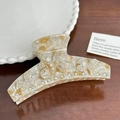 Detalle de pinza para el pelo de acetato con mariposa de strass y cristales champán - Café (11cm)