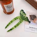 Forcina per capelli in acetato verde marmorizzato con design a farfalla e due punte - Verde (13cm)