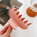 Pinza para el pelo mate en rosa coral de tamaño mediano para peinado elegante mujer - 8.7cm / Rosa