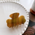 Eleganter Haarklammer aus Bernstein-Acetat mit Karomuster für halboffene Frisuren - Gestreifter Kaffee-6cm