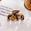 Mini pince à cheveux en acétate avec motif écaille de tortue ambré pour femme - Pince Jaune Brun