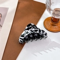 Elegant black and white marble pattern acetate hair claw clip for bun hairstyles - Black White-8.2cm