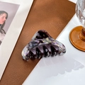 Elegant purple tortoiseshell acetic acid shark hair claw clip with golden sequins - Caramel-8.2cm