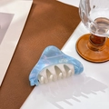 Elegante blauw-witte haarklem van acetaat met een verfijnde marmeren textuurafwerking - Blauw Wit-8.2cm
