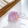 Elegant purple shell hair claw with pearl detail and golden accents for women - Light Purple (5cm)