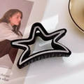 Elegante pinza per capelli a stella nera con strass di cristallo per acconciature - Nero-Diamante argento