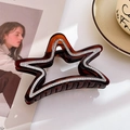 Pinza per capelli a stella ambra con strass per un'acconciatura elegante a coda - Caffè Strass Argento