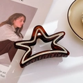 Elegante pinza per capelli a stella color ambra con strass per acconciature chic - Caffè Strass Oro