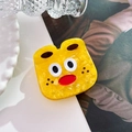 Mini pince à cheveux en acétate jaune avec un design amusant de petit monstre - Jaune