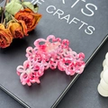 Pinza per capelli a fiore in acetato marmorizzato rosa con strass per capelli - Rosa Pesca