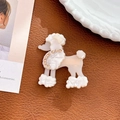 Fermaglio per capelli a forma di barboncino in acetato crema con strass ambrati - Fermagli per capelli a becco d'anatra / Bianco Gemma